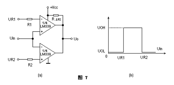 图8为有1/4lm339组成的音频方波振荡器的电路