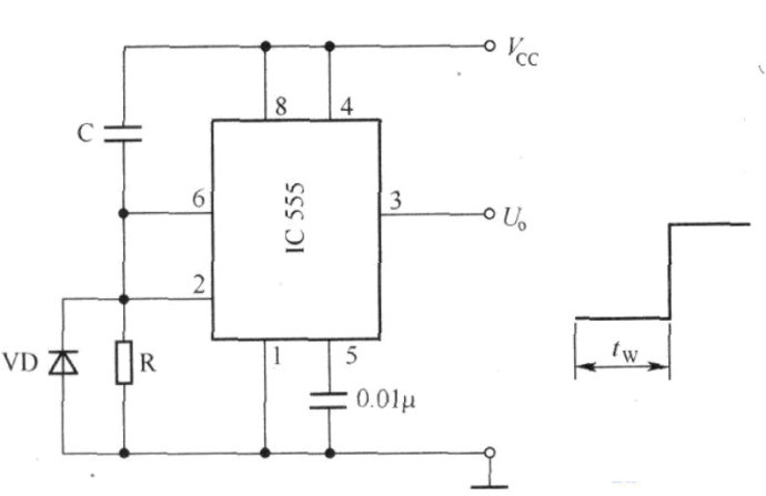 ne555开机延时输出高电平电路图