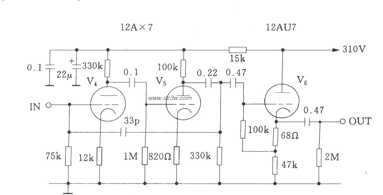 mcintosh-c22电子管线路放大与输出级电路