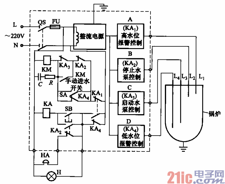 为szb型锅炉水位自控报警器电路.唯样商城-电子元器件采购网(www.