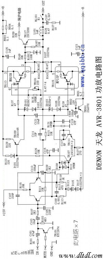 天龙avr-3801功放后级电路图