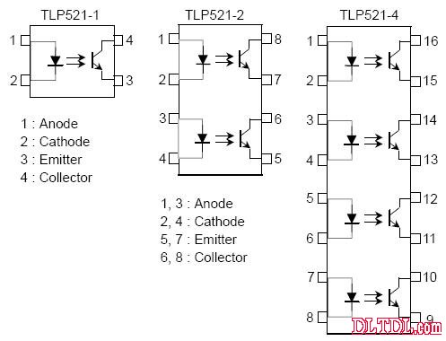 55v(最小值)该tlp521-2提供了两个孤立的光耦8引脚塑料封装,而tlp521