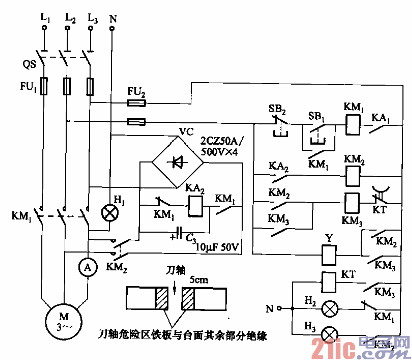 刨床电机主电路和控制电路