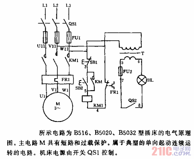 b516b5020b5032型插床电气原理图电路