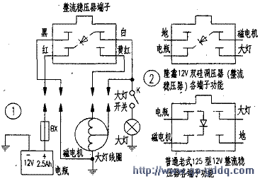 隆鑫lx90型摩托车12v稳压器代换方法