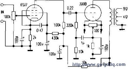 图1 五极管6sj7推300b的线路