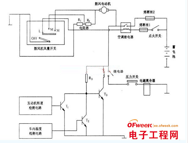 汽车空调的控制电路图