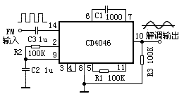 cd4046锁相环调频信号的解调电路图 7图8用cd4046