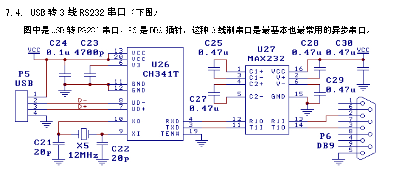 ch340ch341t引脚图与电路封装形式