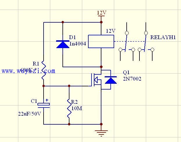 12v簡單延時電路圖