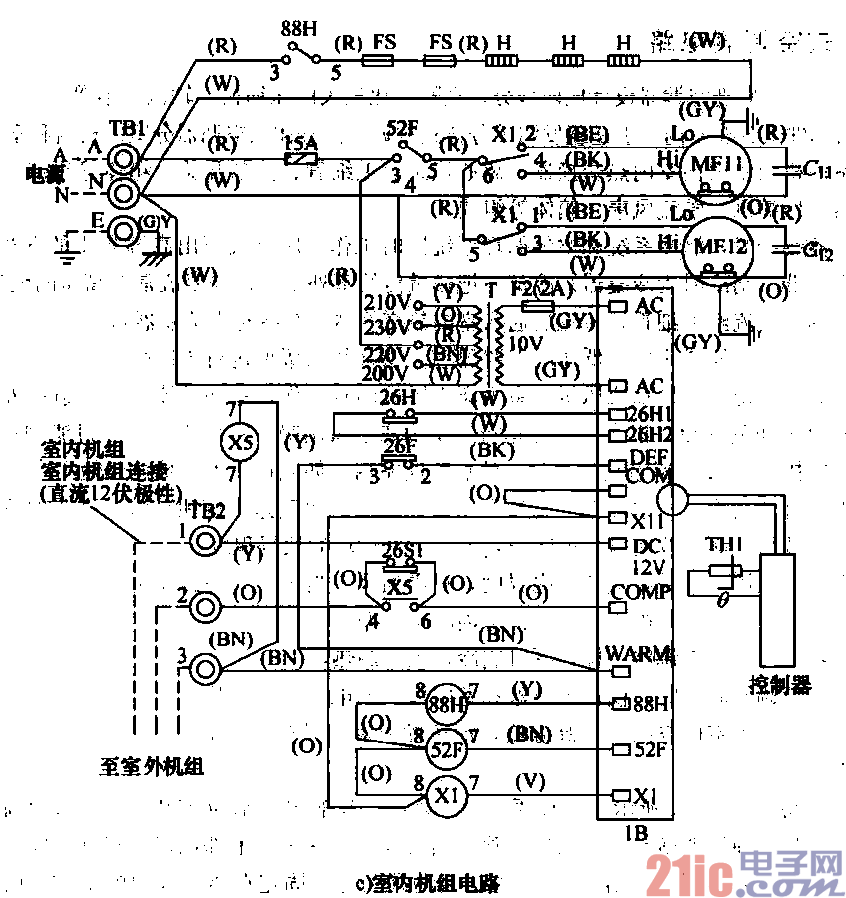 分體式空調器電路室內