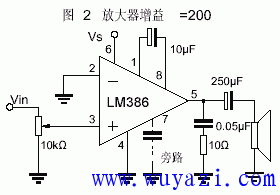 lm386低電壓音頻功率放大器典型應用電路圖