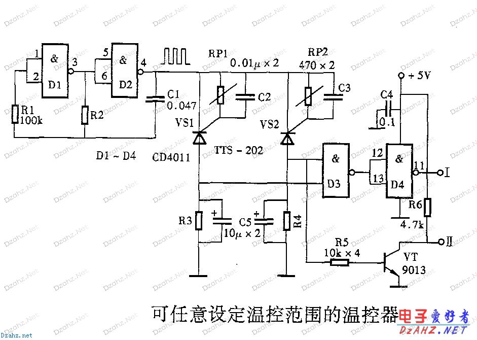 電子資訊 電路圖電子電路圖紙簡介: 可任意設置溫度的溫控器 唯樣