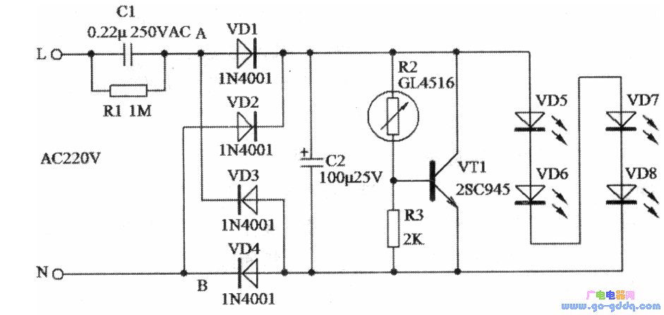 樓道燈電路圖