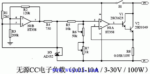 無源可調恆流電子負載電路圖 在電源行業,電子負載是所有廠家都必需的