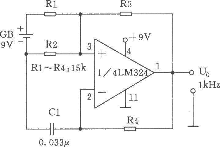 1khz音频方波发生器电路