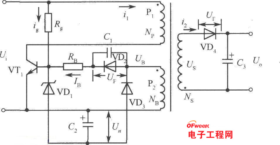 自激反饋開關穩壓電源電路圖