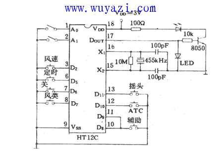 臺式電風扇電路圖