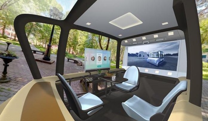 丰田纺织展示自动驾驶移动空间概念模型