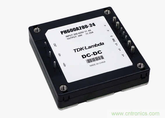TDK－Lambda 推出高压直流输入的 DC-DC 电源模块PH-A 系列新增 600W 型号