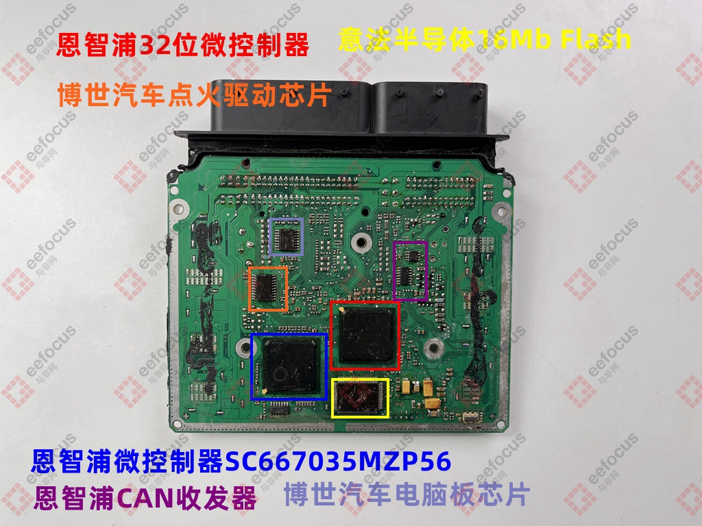 意法半導體的16mb flash;博世汽車點火驅動芯片(30521);博世汽車電腦