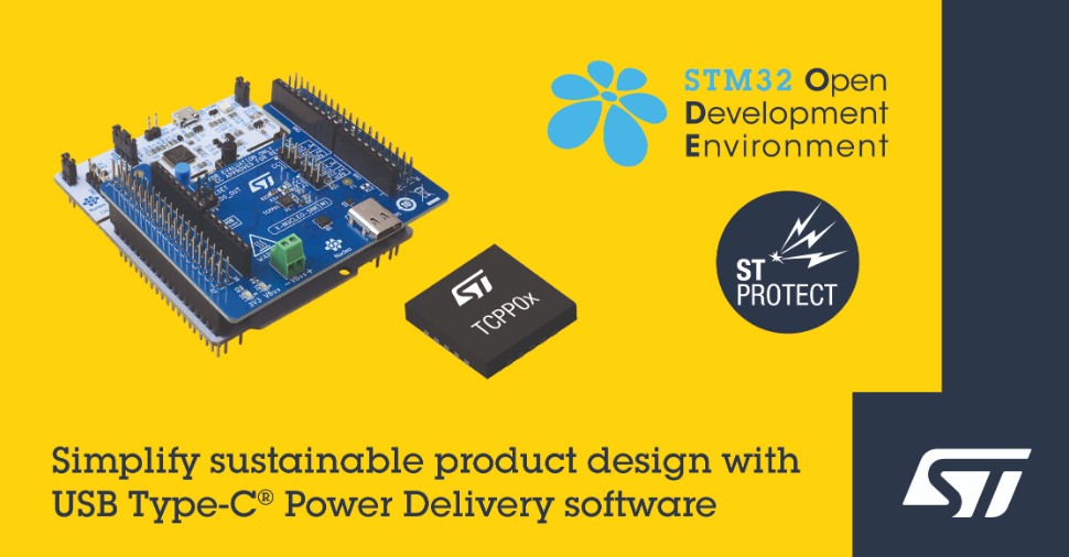 ST发布支持STM32 微控制器的 USB Type-C® Power Delivery 软件